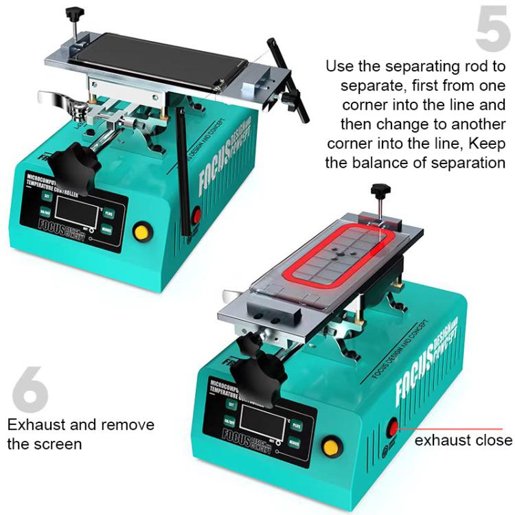 RF4 FREEDOM 7 inch 360 Rotating Powerful Vacuum LCD Separator Machine, Plug:EU Plug