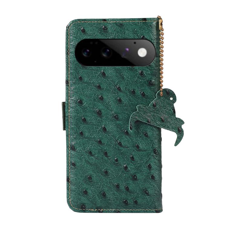For Google Pixel 11 / 11 Pro Ostrich Pattern Genuine Leather RFID Phone Case