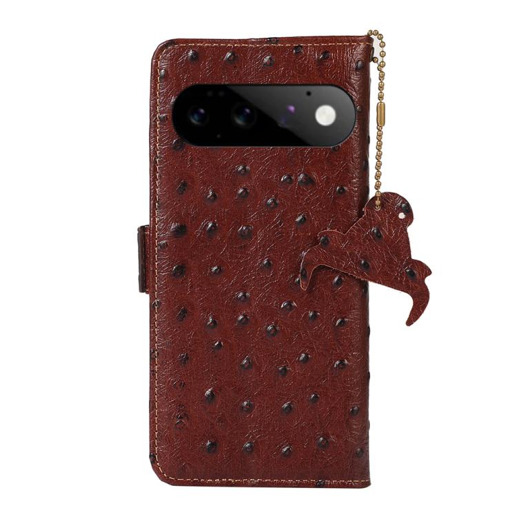 For Google Pixel 11 / 11 Pro Ostrich Pattern Genuine Leather RFID Phone Case