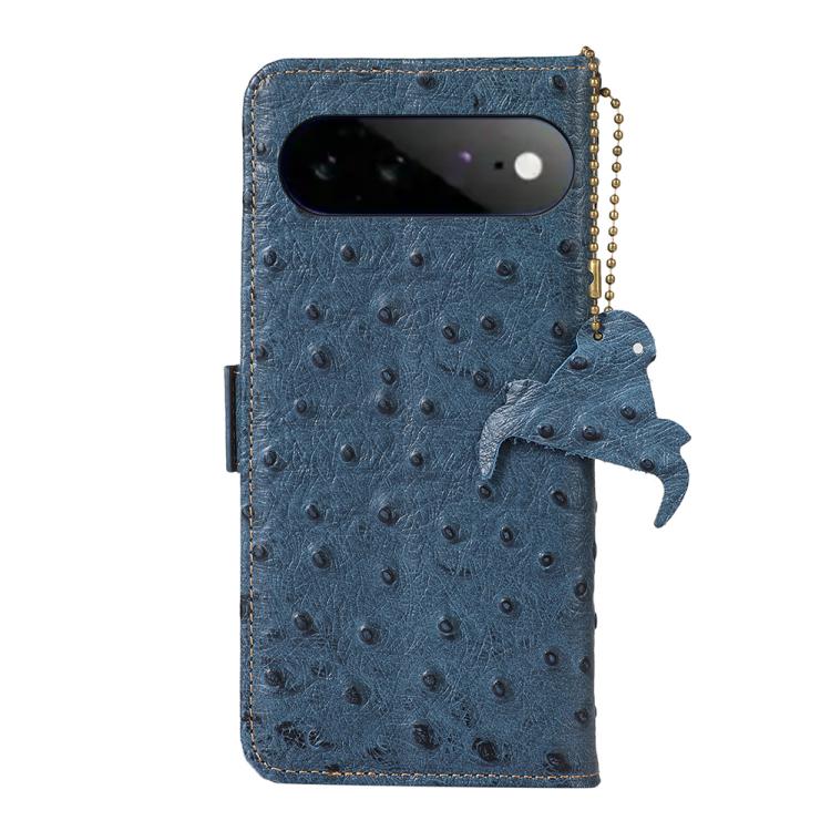 For Google Pixel 11 Pro XL Ostrich Pattern Genuine Leather RFID Phone Case