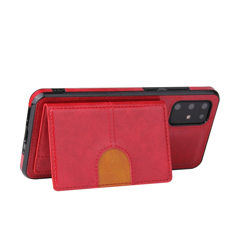 For Samsung Galaxy Note20 PU + TPU + PC  Shockproof Back Cover Case with Card Slot & Holder