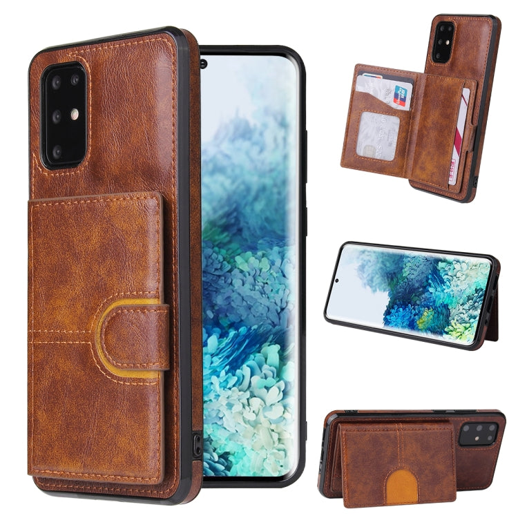 For Samsung Galaxy Note20 PU + TPU + PC  Shockproof Back Cover Case with Card Slot & Holder