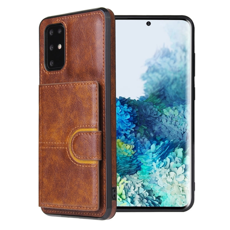 For Samsung Galaxy Note20 PU + TPU + PC  Shockproof Back Cover Case with Card Slot & Holder