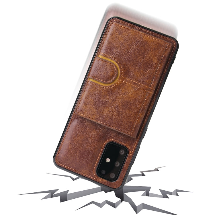 For Samsung Galaxy Note20 PU + TPU + PC  Shockproof Back Cover Case with Card Slot & Holder