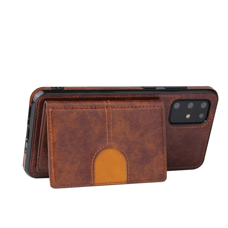 For Samsung Galaxy Note20 PU + TPU + PC  Shockproof Back Cover Case with Card Slot & Holder