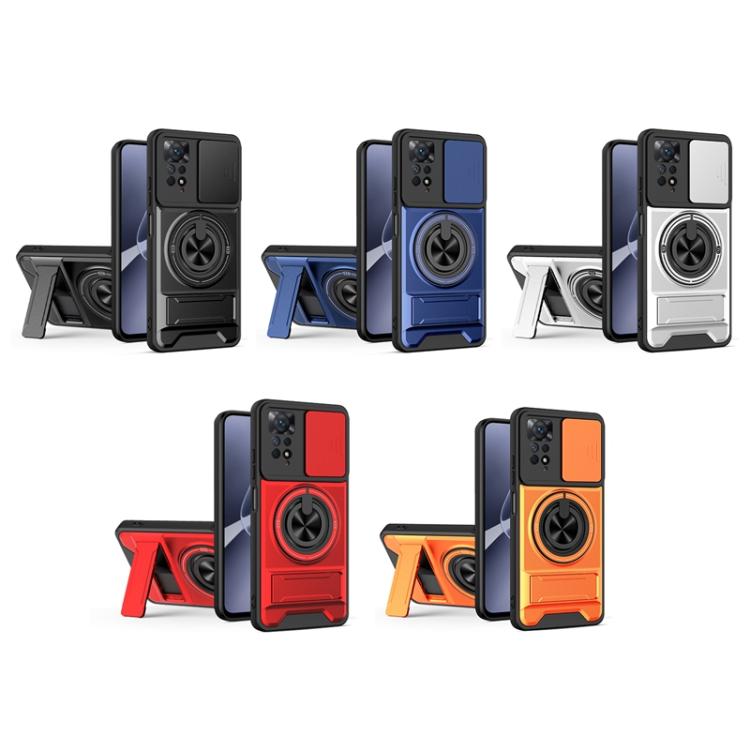For Redmi Note 11 Pro 4G / 5G Global Lens Sliding Window Multifunctional Magnetic Shockproof Phone Case
