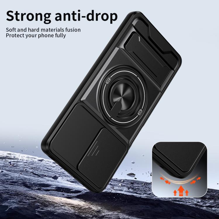 For Redmi Note 12 Pro 5G Global Lens Sliding Window Multifunctional Magnetic Shockproof Phone Case