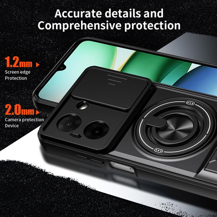 For Redmi A5 4G EU 173.3mm Lens Sliding Window Multifunctional Magnetic Shockproof Phone Case