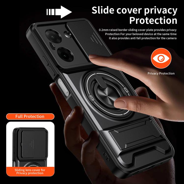 For Redmi A5 4G EU 173.3mm Lens Sliding Window Multifunctional Magnetic Shockproof Phone Case