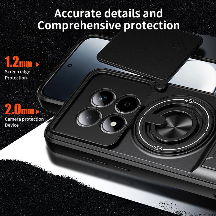 For Redmi Note 15 Pro+ 5G Global 163.3mm Lens Sliding Window Multifunctional Magnetic Shockproof Phone Case