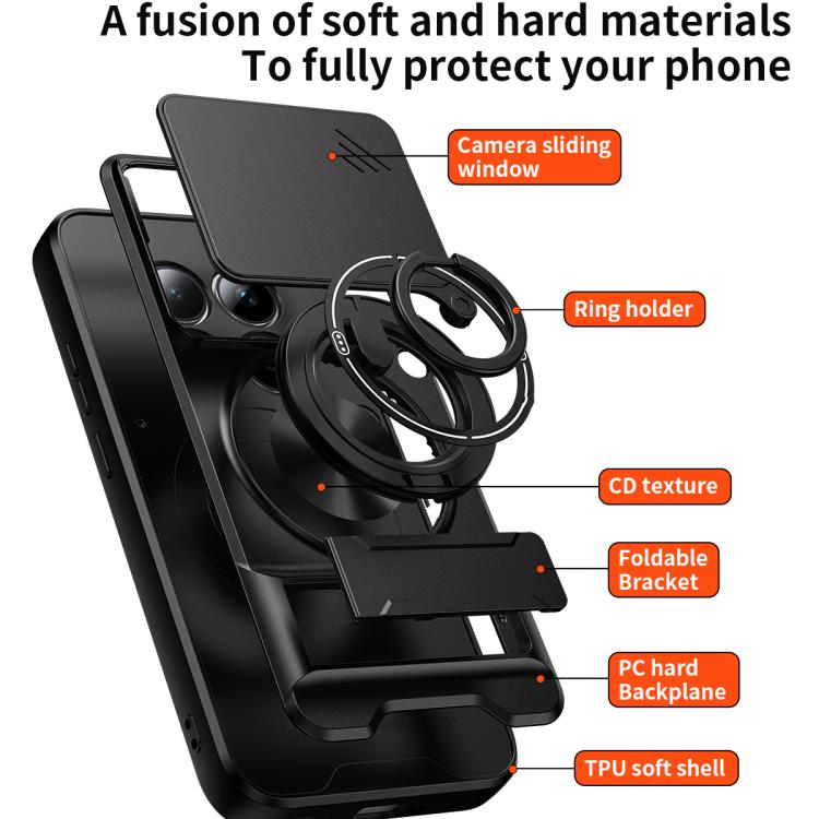 For Redmi Note 15 Pro+ 5G Global 163.3mm Lens Sliding Window Multifunctional Magnetic Shockproof Phone Case