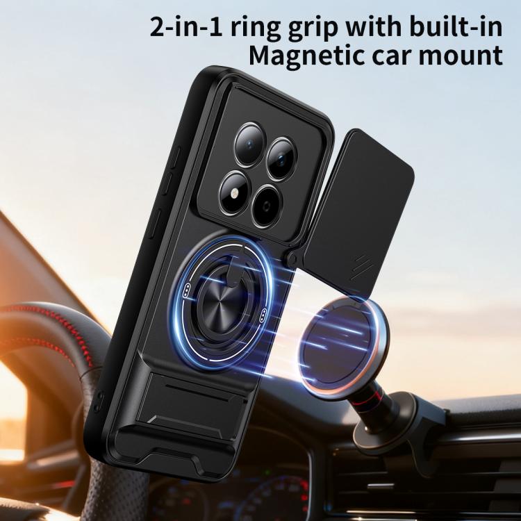 For Redmi Note 15 Pro 4G Global 163.2mm Lens Sliding Window Multifunctional Magnetic Shockproof Phone Case
