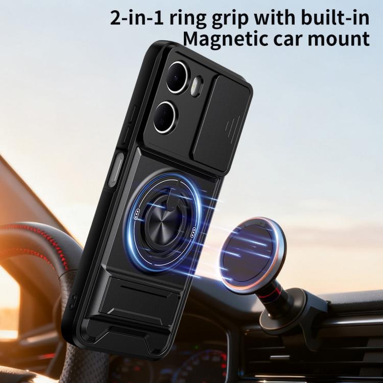For Redmi 15a 5G Lens Sliding Window Multifunctional Magnetic Shockproof Phone Case