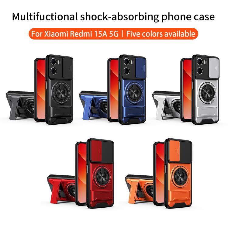 For Redmi 15a 5G Lens Sliding Window Multifunctional Magnetic Shockproof Phone Case