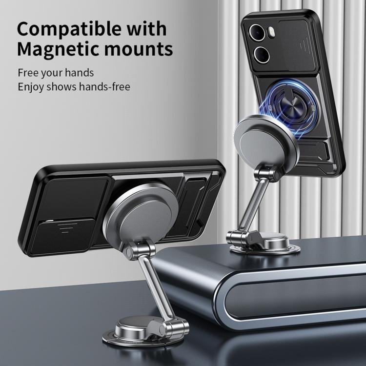 For Redmi 15a 5G Lens Sliding Window Multifunctional Magnetic Shockproof Phone Case