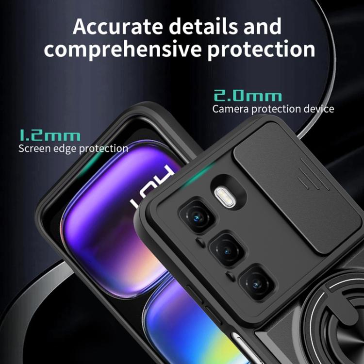 For Infinix Hot 50 5G Lens Sliding Window Multifunctional Magnetic Shockproof Phone Case