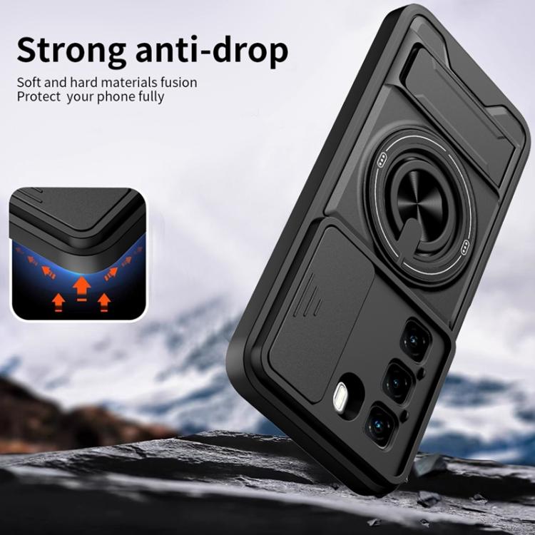 For Infinix Hot 50 5G Lens Sliding Window Multifunctional Magnetic Shockproof Phone Case