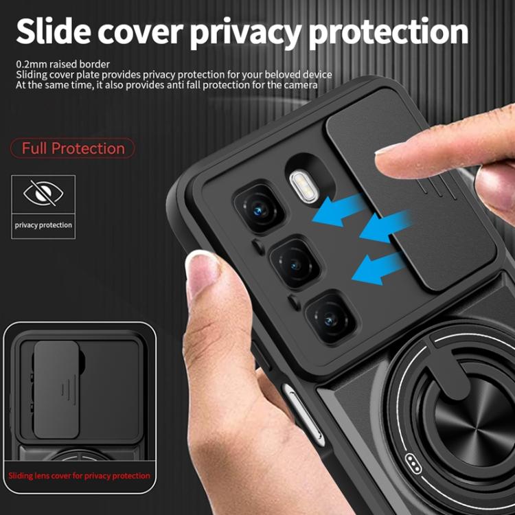 For Infinix Hot 50 5G Lens Sliding Window Multifunctional Magnetic Shockproof Phone Case