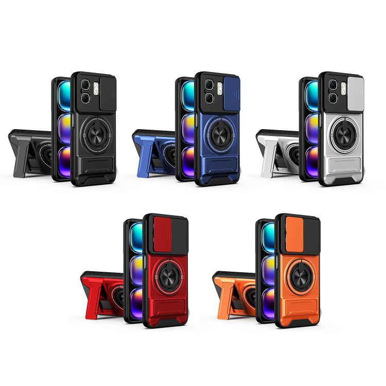 For Infinix Smart 9 / Hot 50i Lens Sliding Window Multifunctional Magnetic Shockproof Phone Case