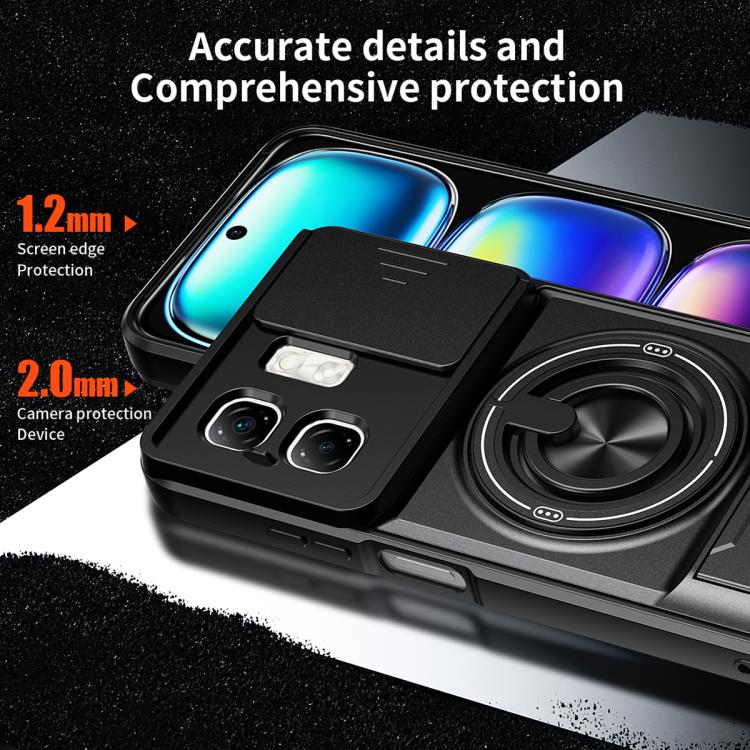 For Infinix Smart 9 / Hot 50i Lens Sliding Window Multifunctional Magnetic Shockproof Phone Case