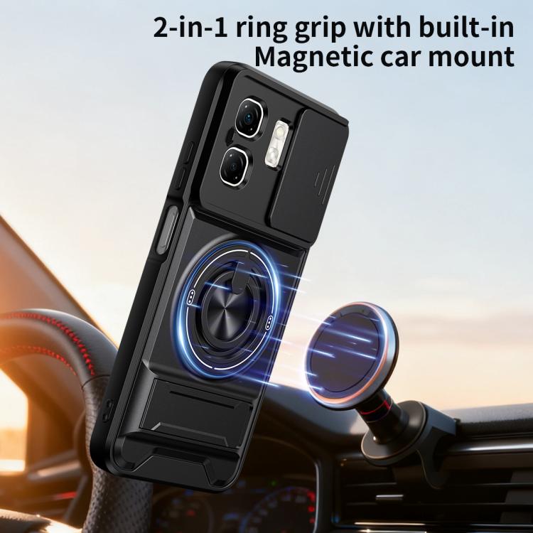 For Infinix Smart 9 / Hot 50i Lens Sliding Window Multifunctional Magnetic Shockproof Phone Case