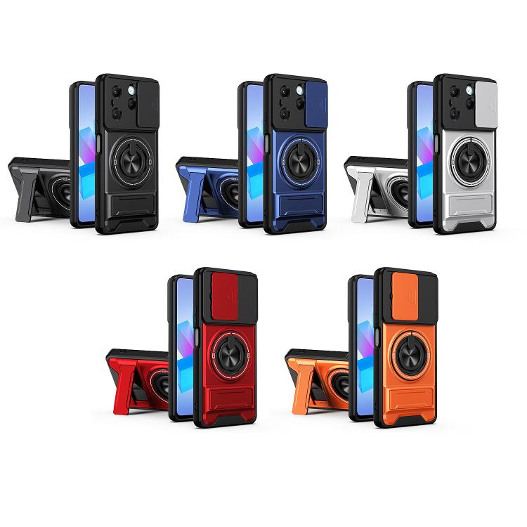 For Infinix Hot 40 Lens Sliding Window Multifunctional Magnetic Shockproof Phone Case