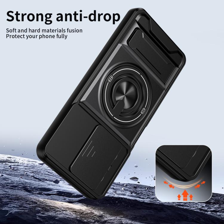 For Infinix Hot 40 Lens Sliding Window Multifunctional Magnetic Shockproof Phone Case