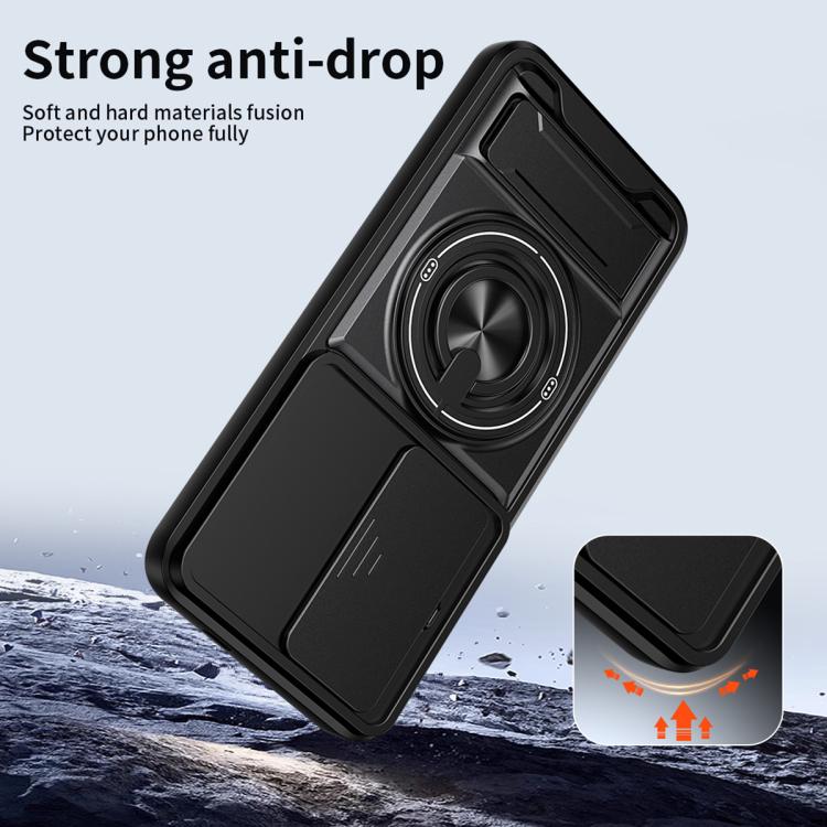 For Infinix Hot 50 Pro 4G Lens Sliding Window Multifunctional Magnetic Shockproof Phone Case