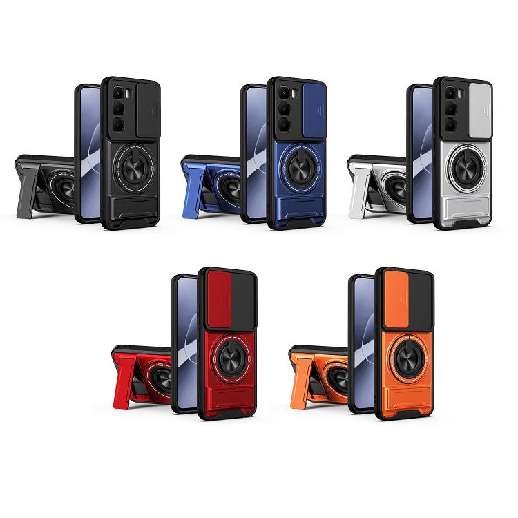 For Infinix Hot 60 Pro 4G Lens Sliding Window Multifunctional Magnetic Shockproof Phone Case