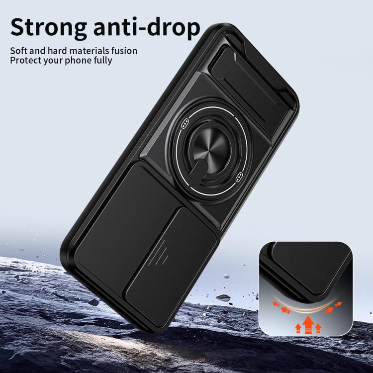 For Infinix Hot 60 Pro 4G Lens Sliding Window Multifunctional Magnetic Shockproof Phone Case