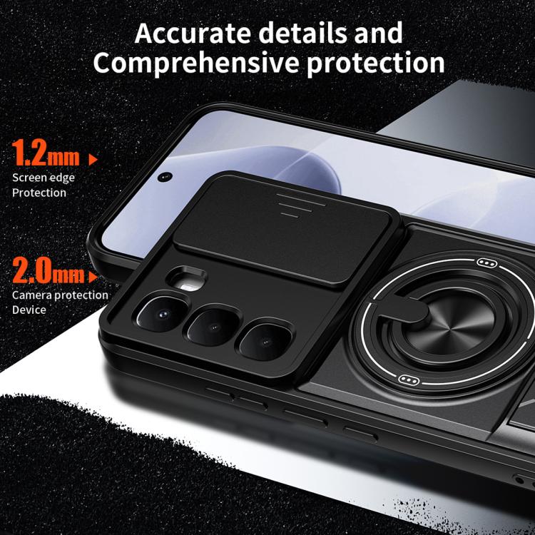 For Infinix Hot 60 Pro 4G Lens Sliding Window Multifunctional Magnetic Shockproof Phone Case