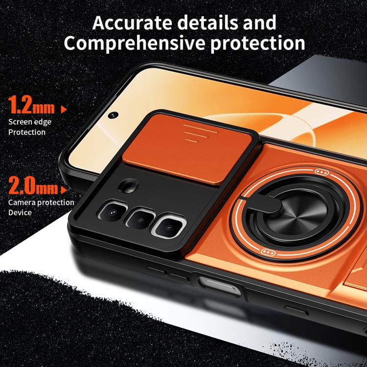 For Infinix Hot 70 4G Lens Sliding Window Multifunctional Magnetic Shockproof Phone Case