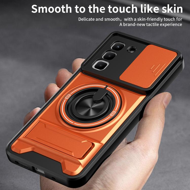 For Infinix Hot 70 4G Lens Sliding Window Multifunctional Magnetic Shockproof Phone Case