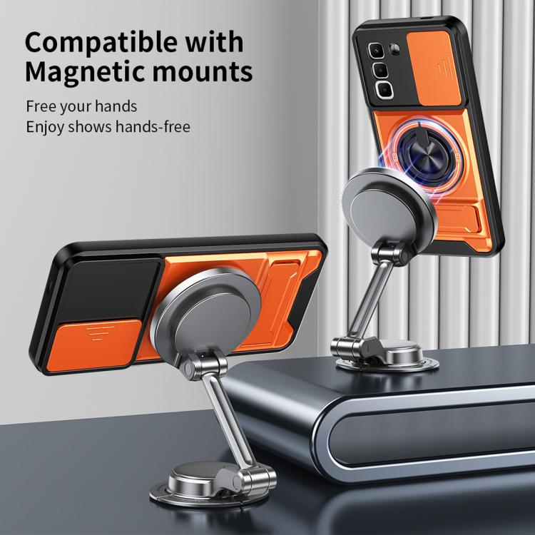 For Infinix Hot 70 4G Lens Sliding Window Multifunctional Magnetic Shockproof Phone Case