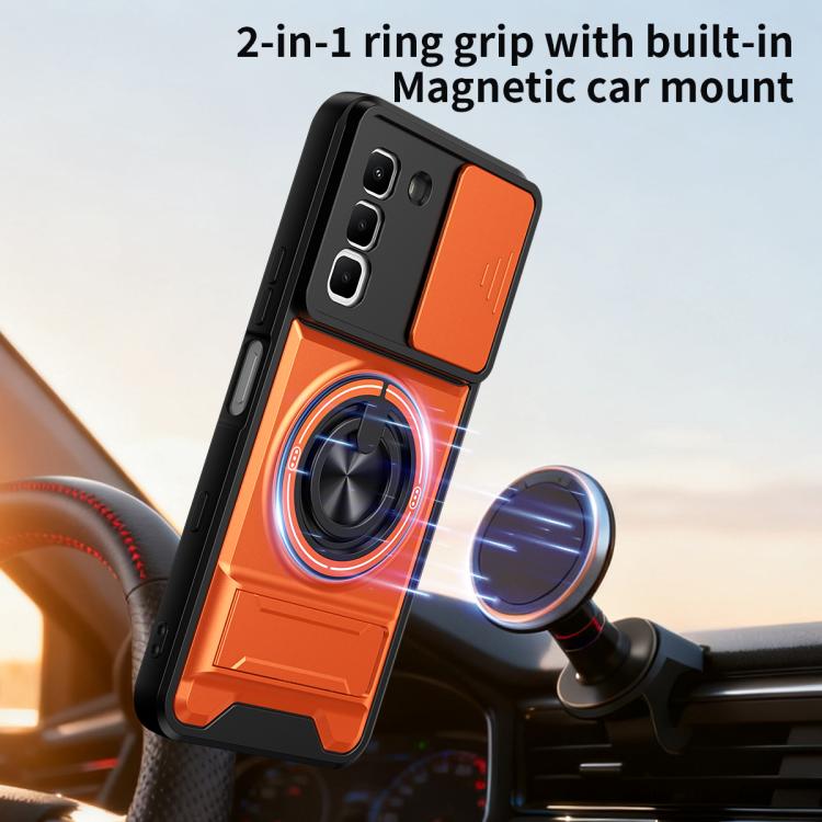 For Infinix Hot 70 4G Lens Sliding Window Multifunctional Magnetic Shockproof Phone Case