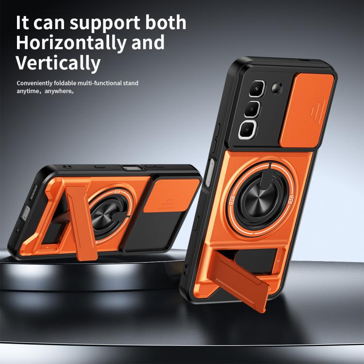 For Infinix Hot 70 4G Lens Sliding Window Multifunctional Magnetic Shockproof Phone Case