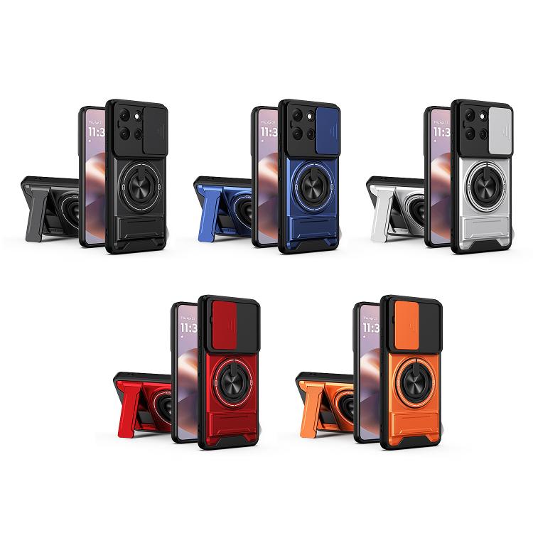 For Motorola Moto G86 5G Lens Sliding Window Multifunctional Magnetic Shockproof Phone Case