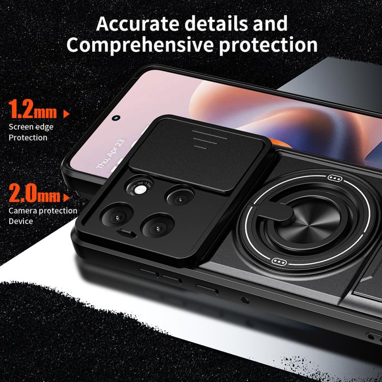 For Motorola Moto G86 5G Lens Sliding Window Multifunctional Magnetic Shockproof Phone Case