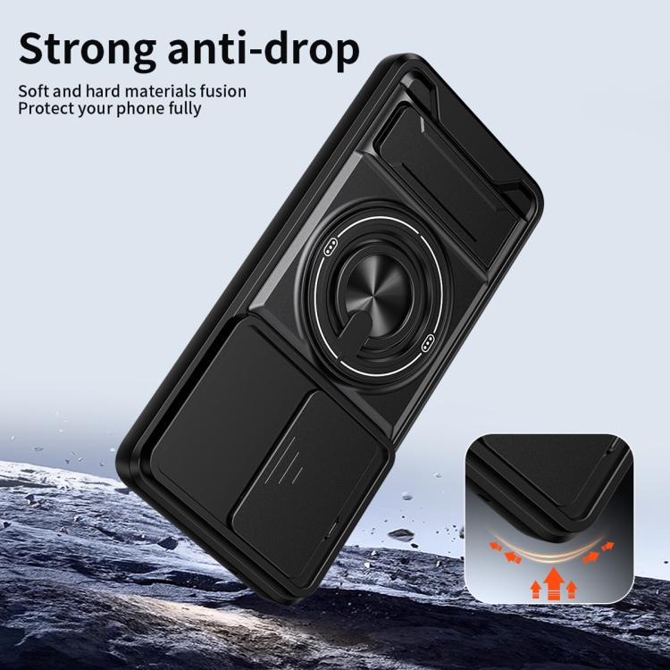 For Motorola Moto G86 5G Lens Sliding Window Multifunctional Magnetic Shockproof Phone Case
