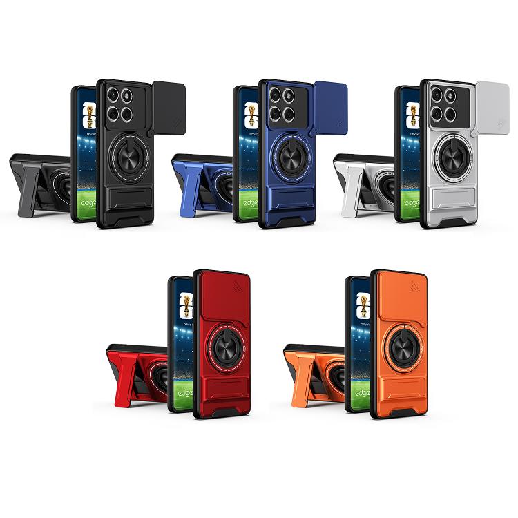 For Motorola Edge 60 Fusion Lens Sliding Window Multifunctional Magnetic Shockproof Phone Case