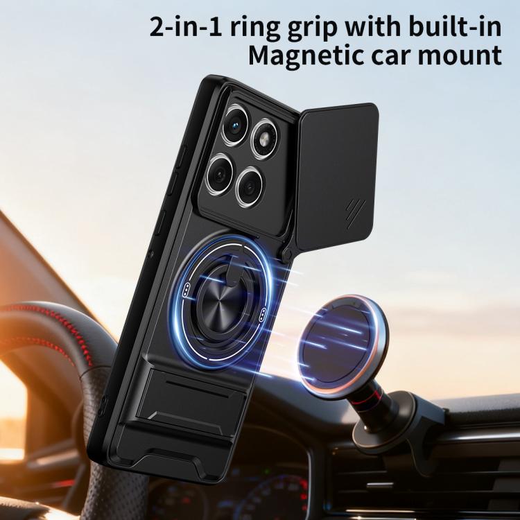 For Motorola Edge 60 Fusion Lens Sliding Window Multifunctional Magnetic Shockproof Phone Case
