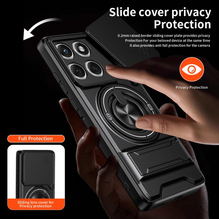 For Motorola Edge 60 Fusion Lens Sliding Window Multifunctional Magnetic Shockproof Phone Case