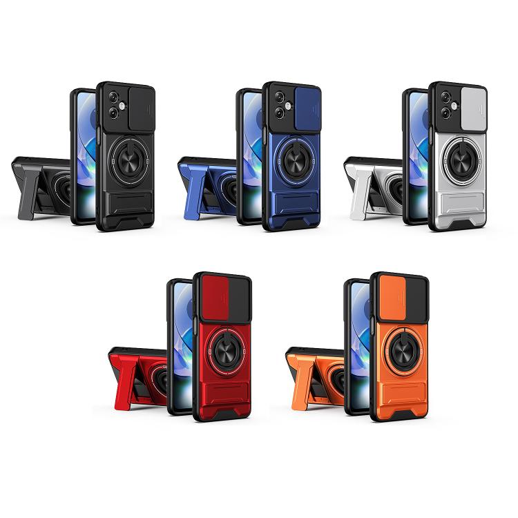 For Motorola Moto G54 5G Lens Sliding Window Multifunctional Magnetic Shockproof Phone Case