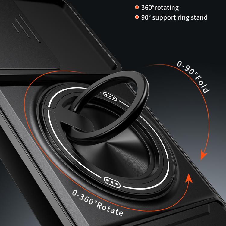 For Motorola Moto G54 5G Lens Sliding Window Multifunctional Magnetic Shockproof Phone Case