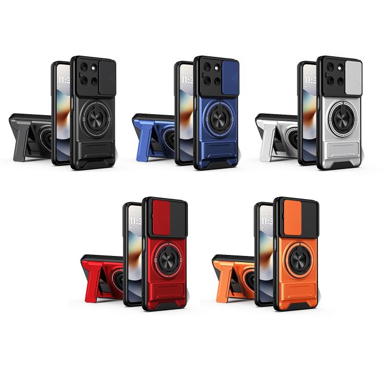 For Motorola Moto G56 5G Lens Sliding Window Multifunctional Magnetic Shockproof Phone Case