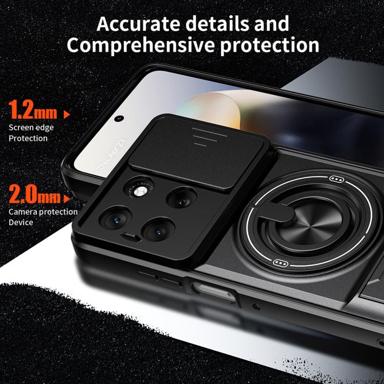 For Motorola Moto G56 5G Lens Sliding Window Multifunctional Magnetic Shockproof Phone Case