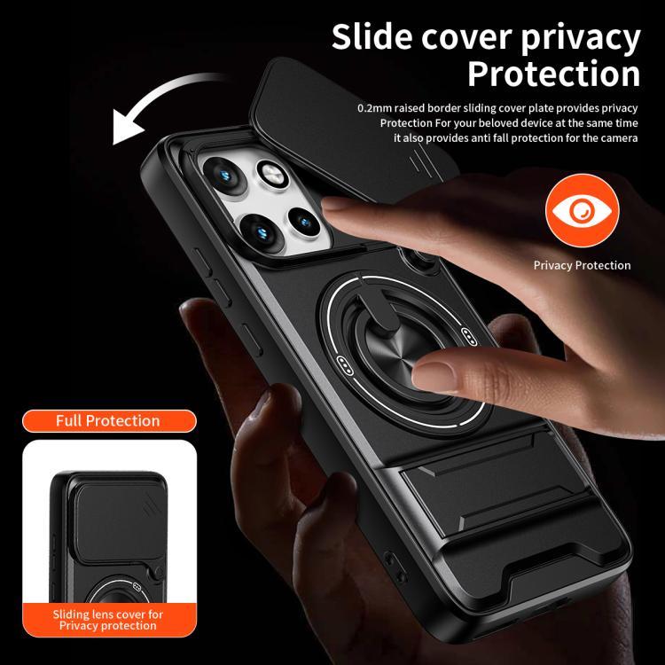 For Motorola Edge 50 Neo 5G Lens Sliding Window Multifunctional Magnetic Shockproof Phone Case