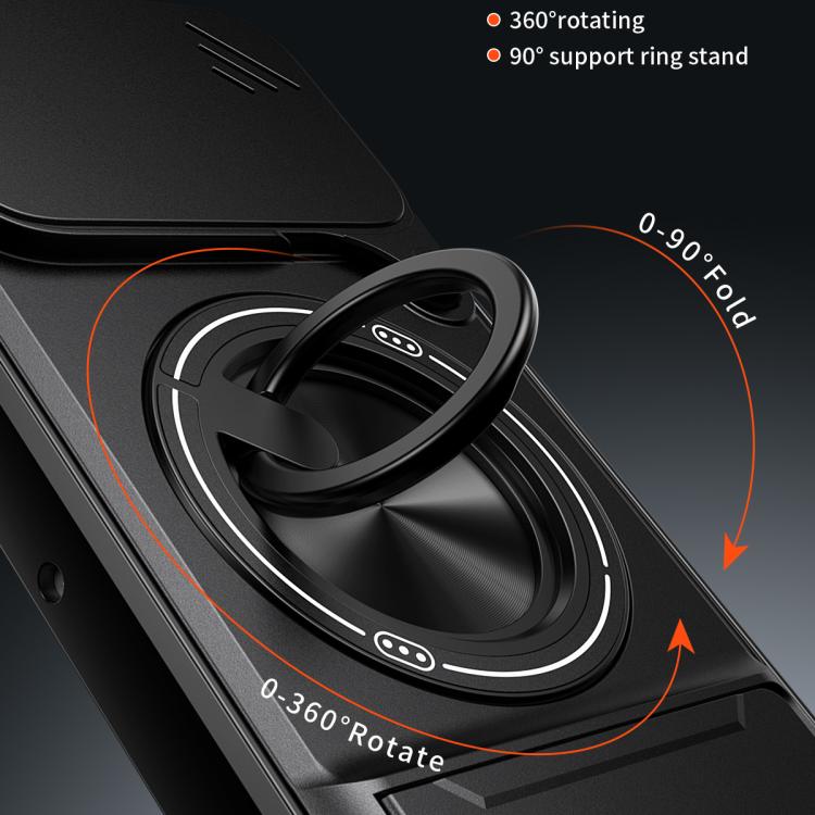 For Motorola Edge 50 Neo 5G Lens Sliding Window Multifunctional Magnetic Shockproof Phone Case