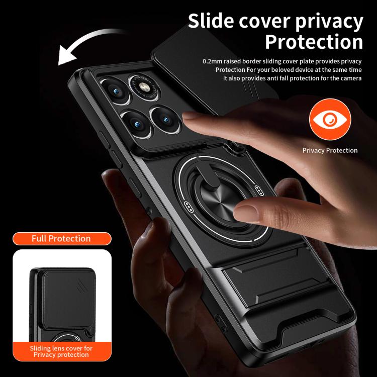 For Motorola Edge 60 Pro Lens Sliding Window Multifunctional Magnetic Shockproof Phone Case