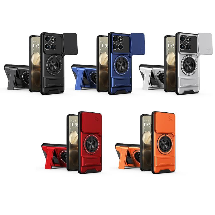 For Motorola Edge 60 Pro Lens Sliding Window Multifunctional Magnetic Shockproof Phone Case